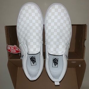 NWT White Checkered Vans!!